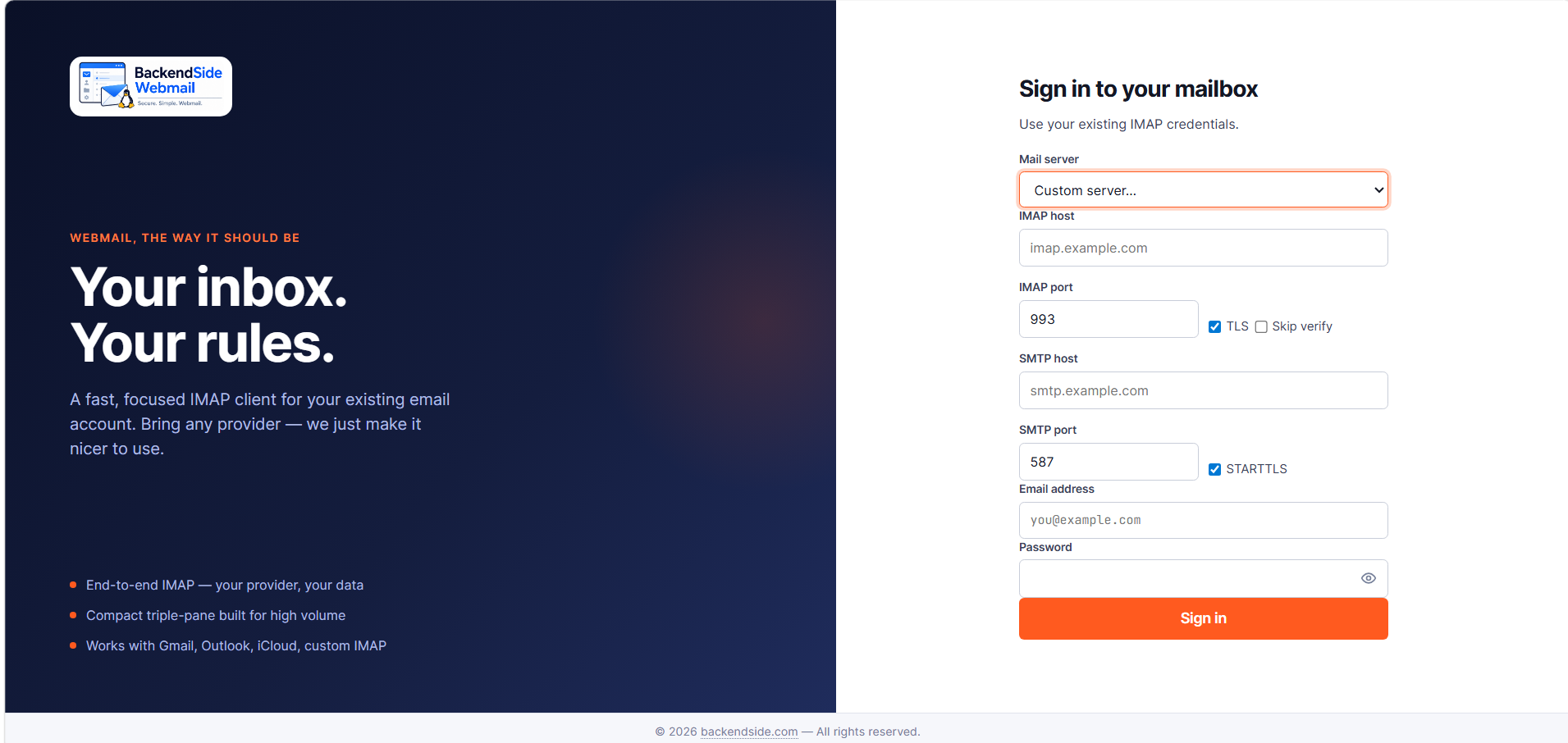 Custom server login form