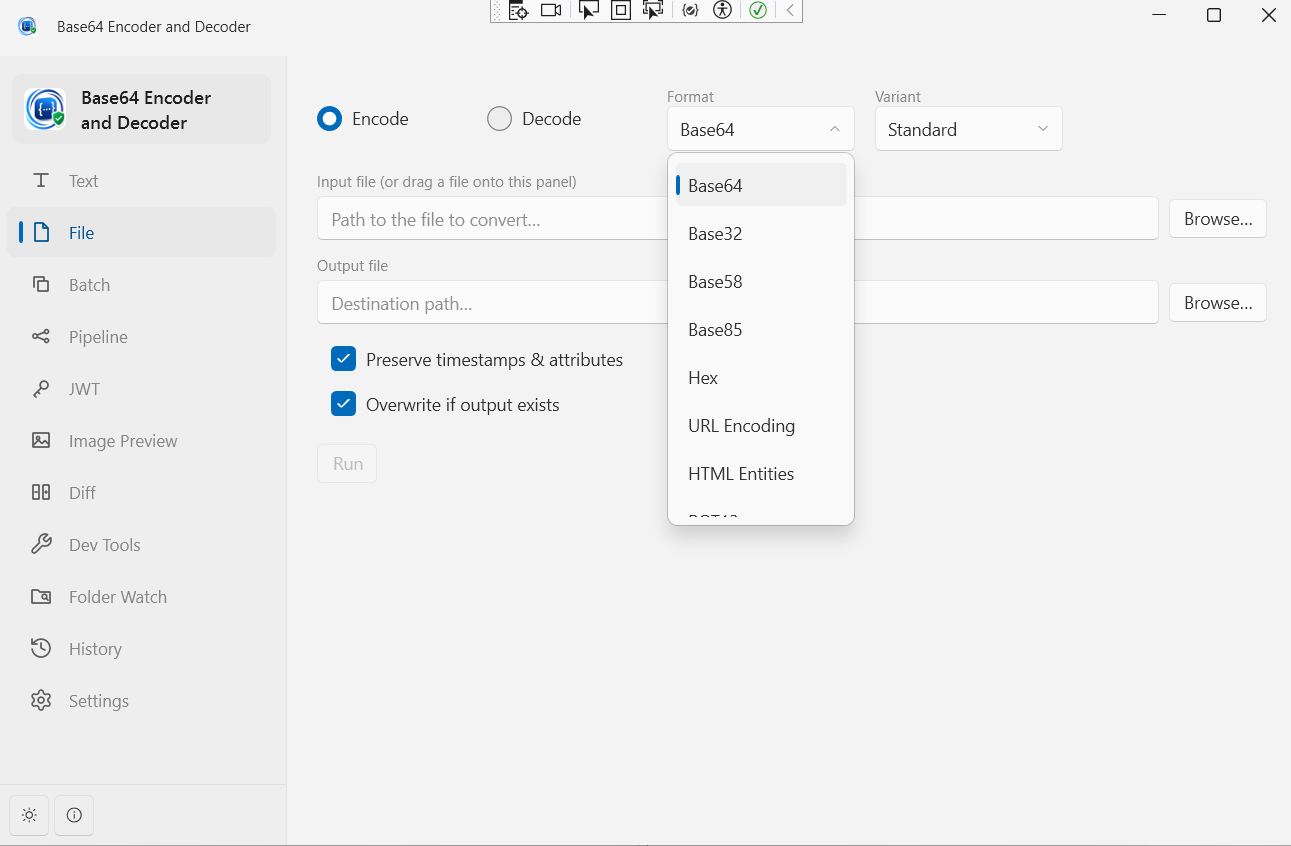 Single File Encoding